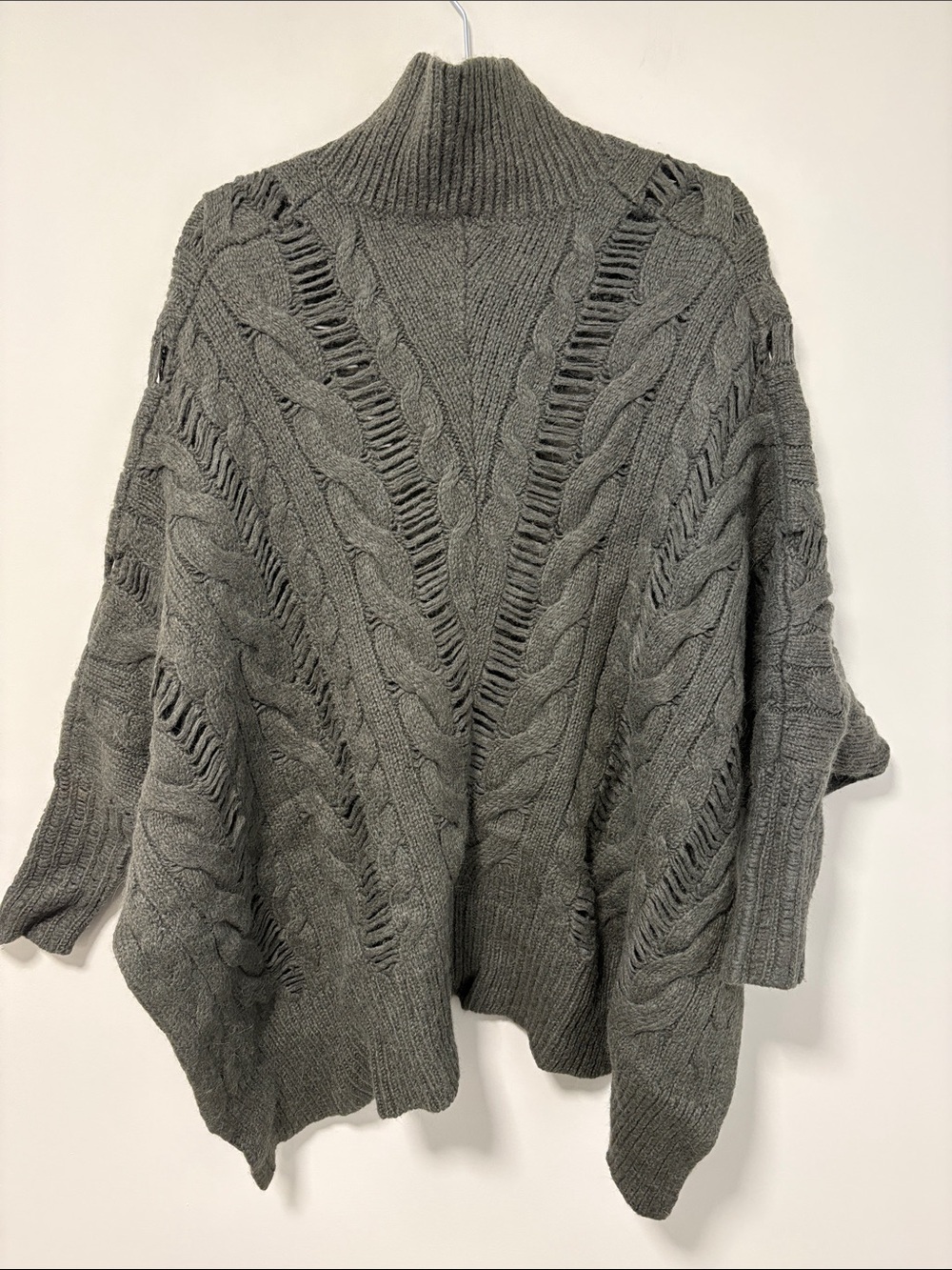 All Saints Gray Cable Knit Poncho - Picture 6 of 6